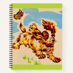 Adorable Cocker Spaniel Welpe auf dem Lauf Notizblock