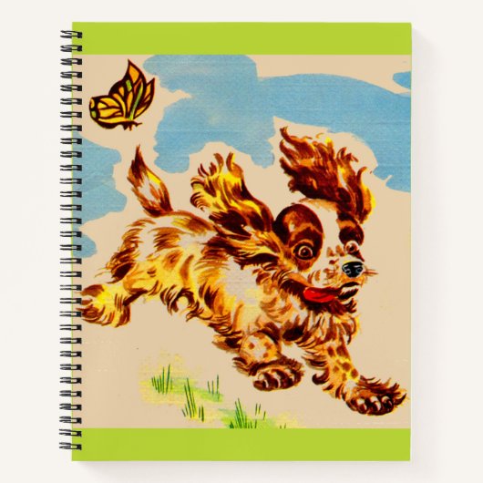 Adorable Cocker Spaniel Welpe auf dem Lauf Notizblock (Vorderseite)
