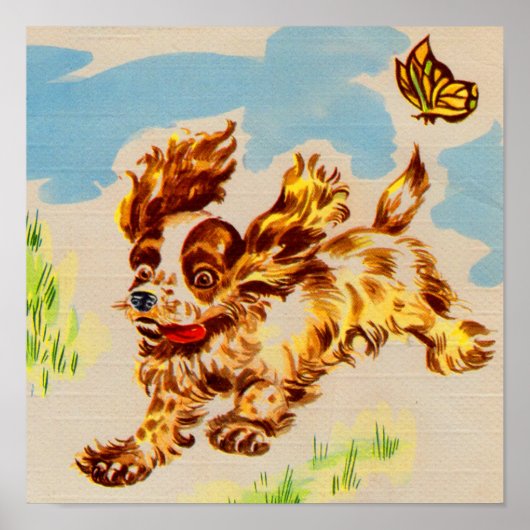 Adorable Cocker Spaniel Welpe auf dem Lauf Poster (Vorne)