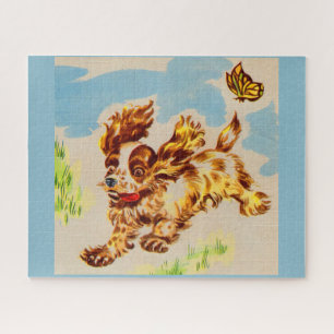 Adorable Cocker Spaniel Welpe auf dem Lauf Puzzle