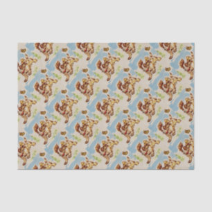 Adorable Cocker-Spaniel-Welpe auf dem Lauf Seidenpapier