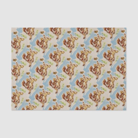 Adorable Cocker-Spaniel-Welpe auf dem Lauf Seidenpapier (Vorderseite)