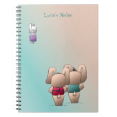 Adorable Coco & Izzy Bunnies gehen zurück zur Schu Notizblock (Vorderseite)