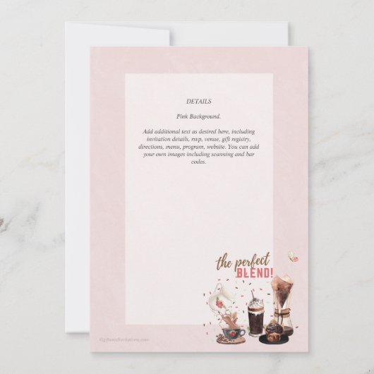 Adorable Coffee Pot Baby Dusche Brunch Einladung (Rückseite)