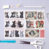 Adorable Collection Cat & Kitten Ephemera Seidenpapier (Handwerk)
