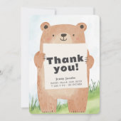 Adorable colorfu Bear Baby Ankündigung Vielen Dank (Vorderseite)