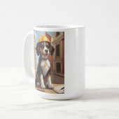 Adorable Construction Worker Hund Niedliche Welpen Kaffeetasse (Vorderseite Links)