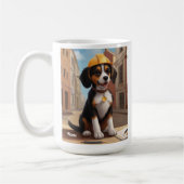 Adorable Construction Worker Hund Niedliche Welpen Kaffeetasse (Links)