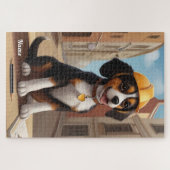 Adorable Construction Worker Hund Niedliche Welpen Puzzle (Horizontal)