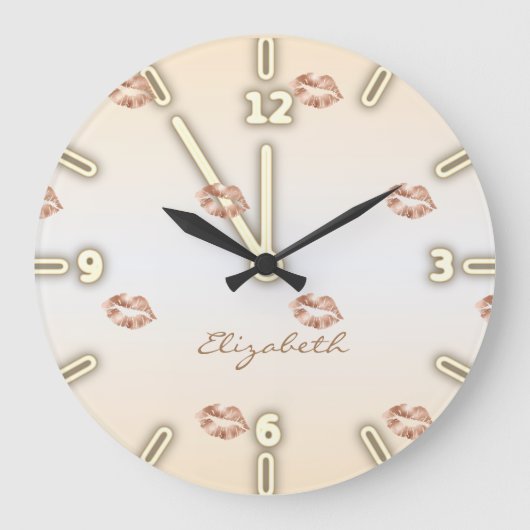 Adorable Cool ,Lips -Personalized Große Wanduhr (Vorderseite)