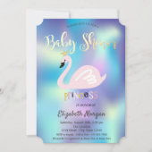 Adorable Coole Swan Holographic Baby Shower Einladung (Vorderseite)