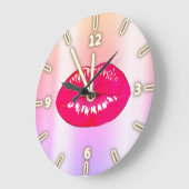 Adorable Coole Trendy Ombre Lips Große Wanduhr (Winkel)