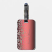 Adorable Coral Red Shiny Foil Confetty, Red Cat Gepäckanhänger (Rückseite vertikal)