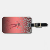 Adorable Coral Red Shiny Foil Confetty, Red Cat Gepäckanhänger (Vorderseite horizontal)