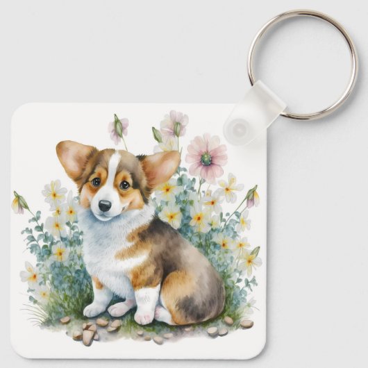 Adorable Corgi Dog Schlüsselanhänger (Rückseite)