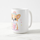 Adorable Corgi Genießen Sie eine Smoothie Kaffeetasse (VorderseiteRechts)