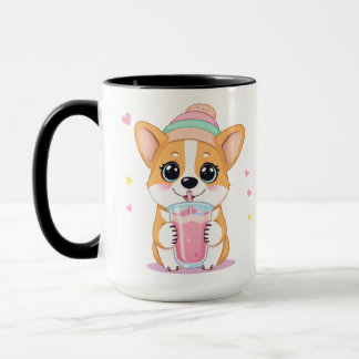 Adorable Corgi Genießen Sie eine Smoothie Tasse