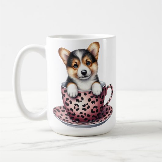 ADORABLE CORGI HUND IN VALENTINIEN TEA CUP KAFFEETASSE (Links)