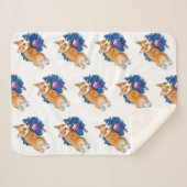 Adorable Corgi Welpen Weihnachten Sherpadecke (Vorderseite (Horizontal))