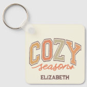 Adorable "Cosy Season" Personalisiert Schlüsselanhänger (Vorderseite)