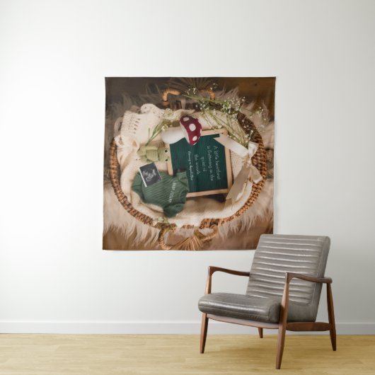 adorable Cotattore Pregnancy Ankündigung Wandteppich (Beispiel (Horizontal))