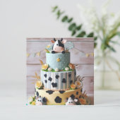 ADORABLE COW CAKE BIRTHDAY EINLADUNG (Stehend Vorderseite)