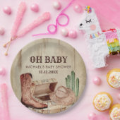 Adorable Cowboy Baby Shower Western Boots Pappteller (Party)
