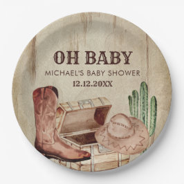 Adorable Cowboy Baby Shower Western Boots Pappteller