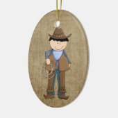 Adorable Cowboy Weihnachts-Keramik Ornament (Links)