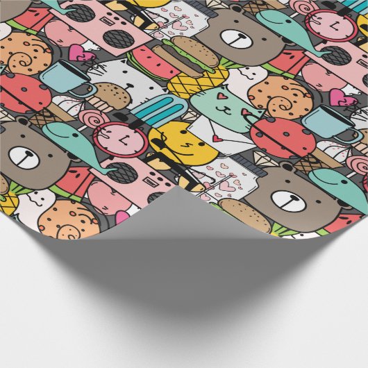 Adorable critters wrapping paper geschenkpapier (Ecke)
