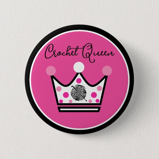 Adorable Crochet Queen Gift Button (Vorderseite)