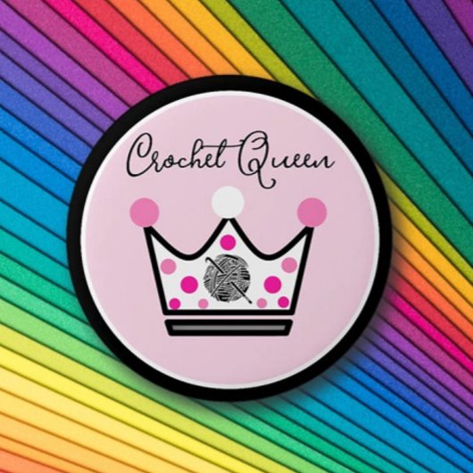 Adorable Crochet Queen Gift Button