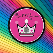 Adorable Crochet Queen Gift Button