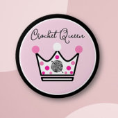 Adorable Crochet Queen Gift Button