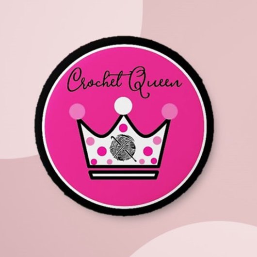 Adorable Crochet Queen Gift Button