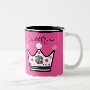 Adorable Crochet Queen Gift Zweifarbige Tasse