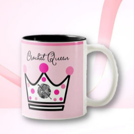 Adorable Crochet Queen Gift Zweifarbige Tasse