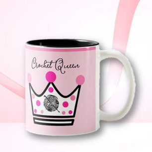 Adorable Crochet Queen Gift Zweifarbige Tasse