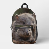 Adorable Cudly Australian Baby Wombat, Bedruckter Rucksack (Vorderseite)
