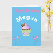 ADORABLE CUPCAKE CUSTOM GEBURTSTAG KARTE (Gelbe Blume)