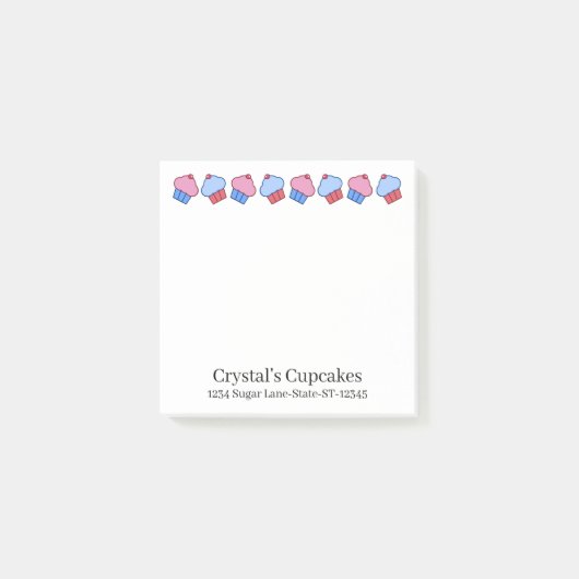 Adorable Cupcake Personalisiert Post-it Klebezettel (Vorderseite)