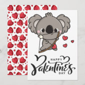 Adorable Cupid Koala Valentinstag Design Einladung (Vorne/Hinten)