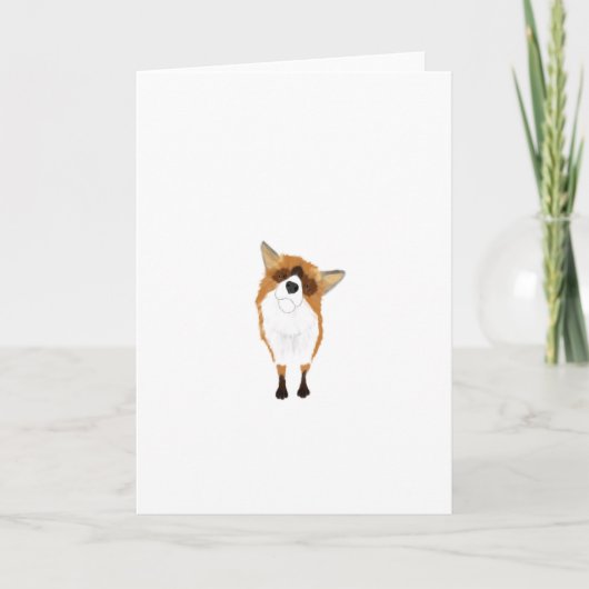 Adorable Curious Fox Greeting Card Karte (Vorderseite)