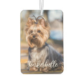 Adorable Custom Pet Photo with Script Name Autolufterfrischer (Rückseite)