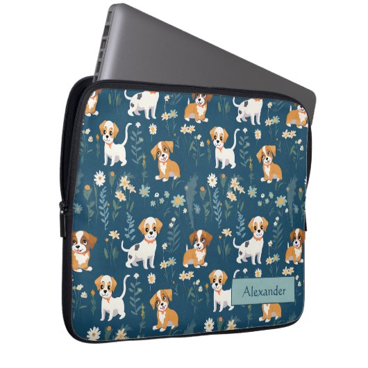Adorable Custom Puppy Laptopschutzhülle (Vorne Rechts)