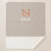 Adorable Customizable Baby Blanket with Bear Sherpadecke (Vorderseite)