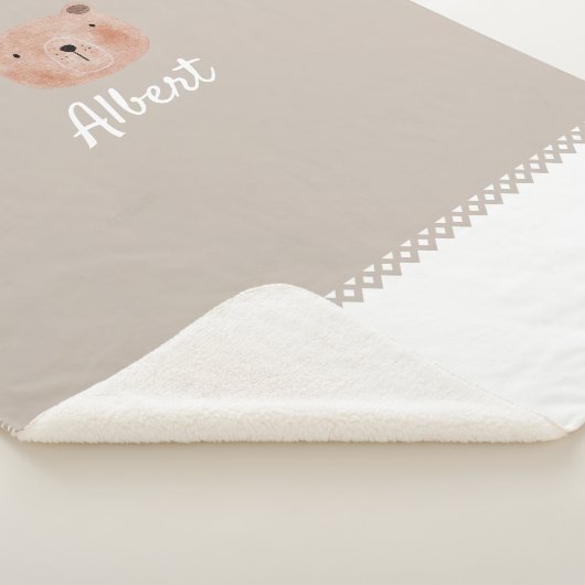 Adorable Customizable Baby Blanket with Bear Sherpadecke (3/4)