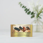 Adorable Cute Dachshund Pup Pet Grooming Chic Gold Visitenkarte (Stehend Vorderseite)