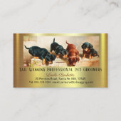 Adorable Cute Dachshund Pup Pet Grooming Chic Gold Visitenkarte (Vorderseite)
