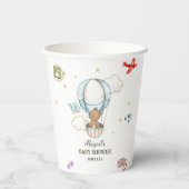 Adorable Cute Teddy Bear Baby Shower Paper Cups Pappbecher (Rückseite)